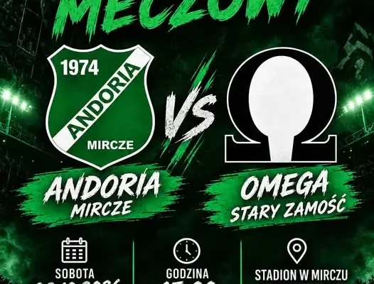 Andoria gra dziś z Omegą Stary Zamość. Rewanż za porażkę 1:3