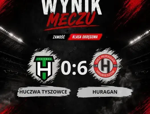 Huragan Gmina Hrubieszów rozbił Huczwę Tyszowce 6:0 w klasie okręgowej