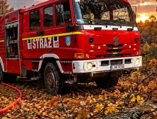 Usuwanie konarów drzew z jezdni w Zadębcach-Kolonii. Akcja strażaków OSP