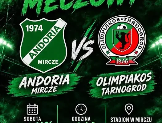 Andoria Mircze zagra z Olimpiakosem Tarnogród – sobota, 17 października, godz. 15:00