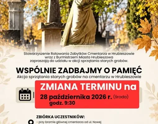 Sprzątanie starych grobów na cmentarzu w Hrubieszowie przełożone na środę