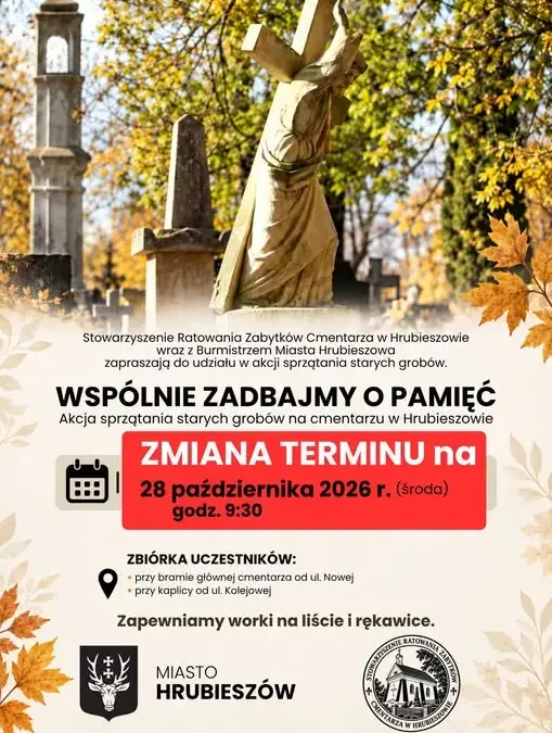 Sprzątanie starych grobów na cmentarzu w Hrubieszowie przełożone na środę