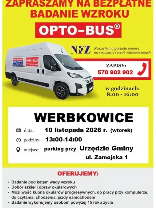 Bezpłatne badanie wzroku w Gminie Werbkowice – 10 listopada