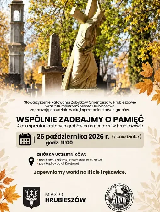 Hrubieszów: wspólne sprzątanie starych grobów na cmentarzu już 26 października