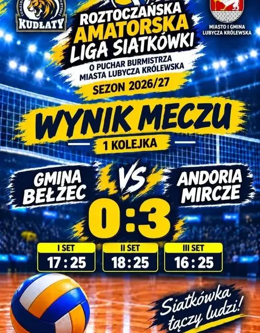 Andoria Mircze dominuje w pierwszej kolejce Roztoczańskiej Amatorskiej Ligi Siatkówki