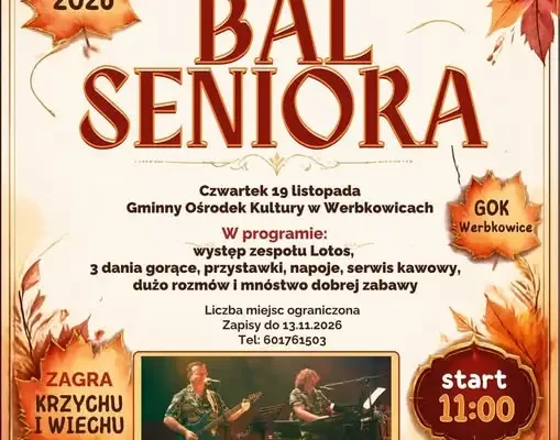 Bal Seniora 2026 w Werbkowicach – zaproszenie do wspólnej zabawy